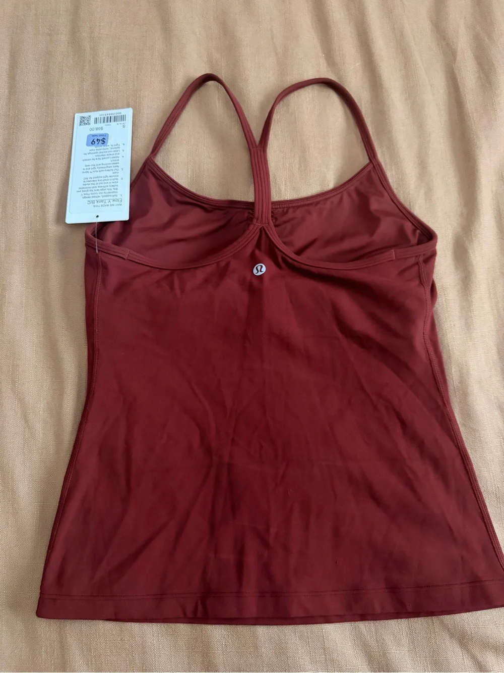 lululemon athletica Flow Y Tank — Cranberry Charm, Size S